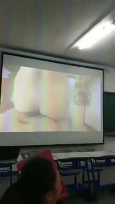 Teacher accidentally plays porn in the class