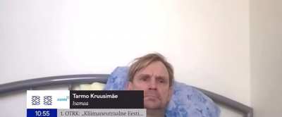 Estonian parliament member is given a chance to ask a question in session, doesn&rsquo;t realise he&rsquo;s been connected via video