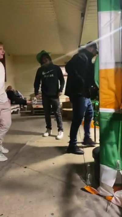 St. Patrick&rsquo;s day in my hometown never disappoints. Kid was apparently &ldquo;asking for it&rdquo; all night. NMV.