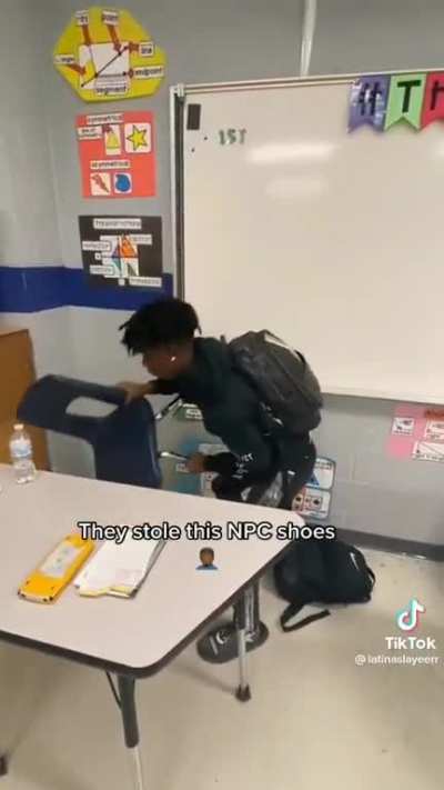 Bro took out his shoes from his inventory