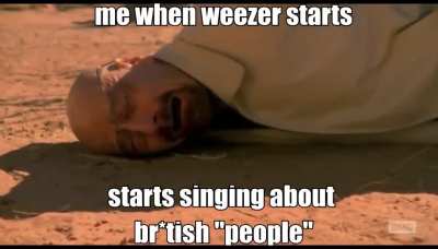british weezer fans be like : "bloody hell this can't stop partying tune goes hard in the pub with the other blokes innit"