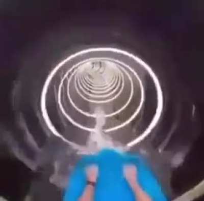 Going down a waterslide