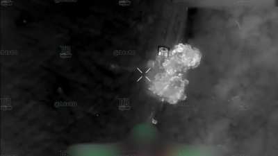 VOG drone airdrop on a group of Ukrainian servicemen during rotation