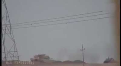Abrams tank cook off after a direct hit from a TOW.