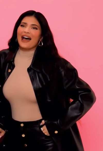 kylie wearing leather pants compilation