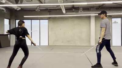 Ahsoka training video - Ariana Greenblatt and Hayden Christensen