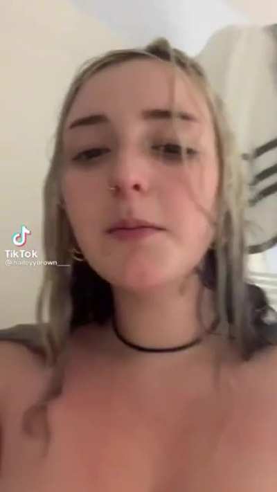 Busty blonde in the shower