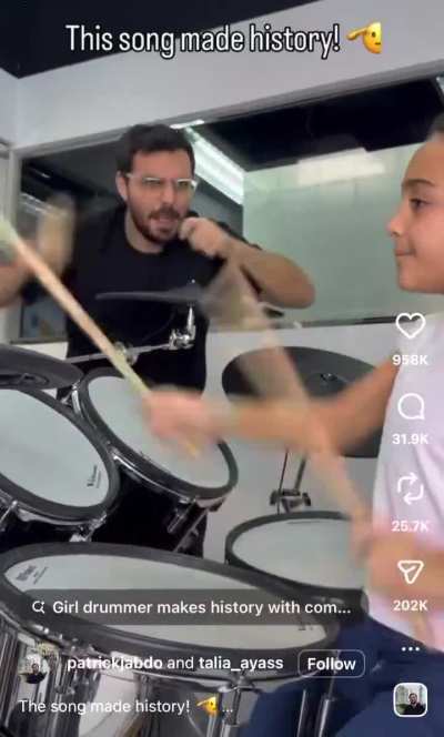 Girl is Cookin - Dad Teaches Drums...