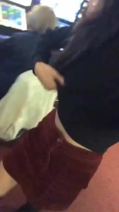 Flashing in the restaurant