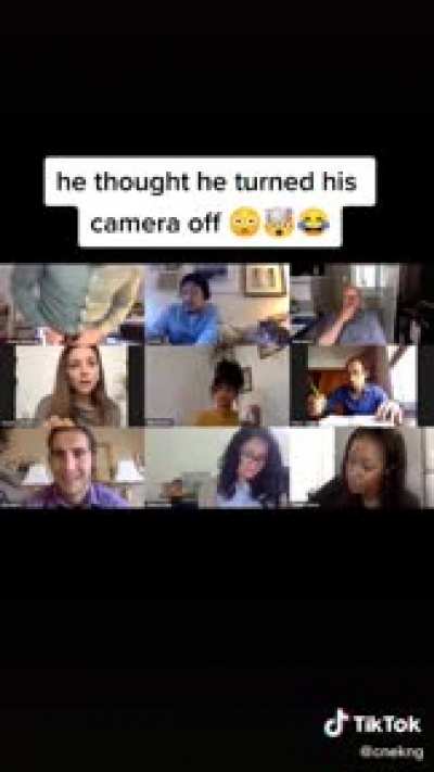 Guy on Zoom forgets his camera’s off while wanking 😬