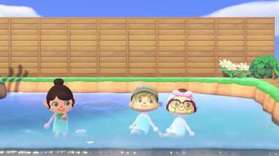 She was trying to get into the water until the glitch took her under...