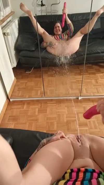 Cleaning the mirror 😈