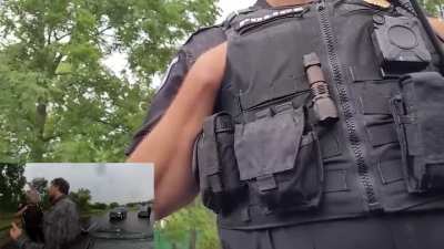 Man was just resting in his car after a long drive, when Turtle Lake PD Chief Gabe showed up to 'run him out of town'.
