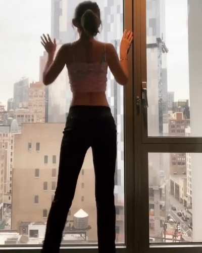 Sexy window posing