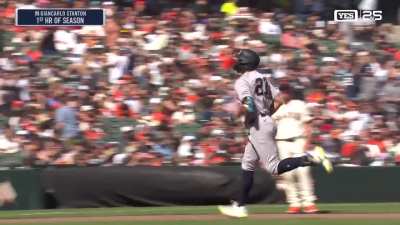 Giancarlo Stanton hits his first home run of the season!