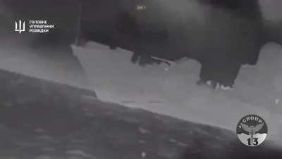 GUR MO "Group 13" USV multiple night strikes on Russian Tarantul-class corvette "R-334 Ivanovets"