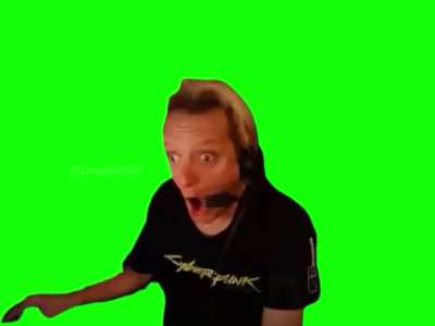 [GREEN SCREEN] "OH NO!" Cyberpunk shirt screaming guy - Michael Does Life Meme Template