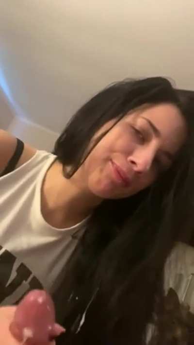 When your boyfriend knows you don't like cum in your mouth, but he does it anyway..