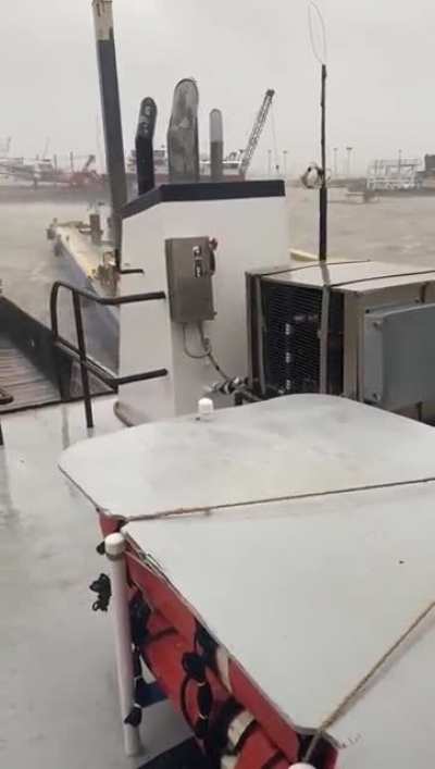 Ship got loose in the storms.