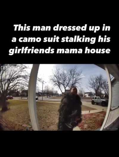 Man dresses up in ghillie suit after girlfriend claims his son on his taxes