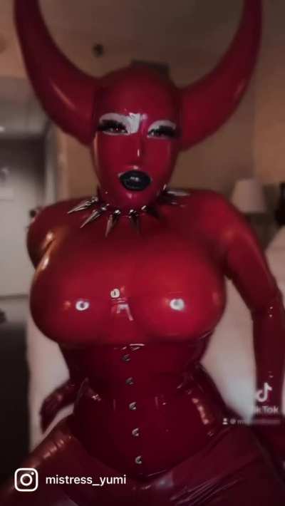 I love wearing red rubber