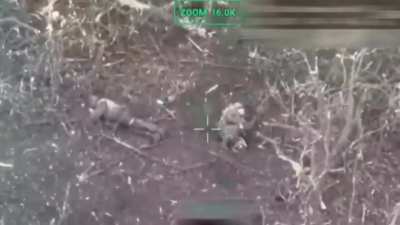 Russian hit by drone munitions ends it all