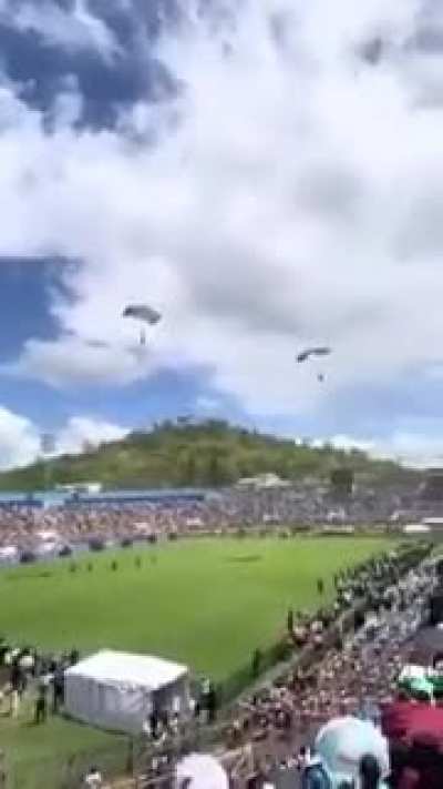 Ugandan Military paratroopers as seen on Uganda&rsquo;s independence celebrations.