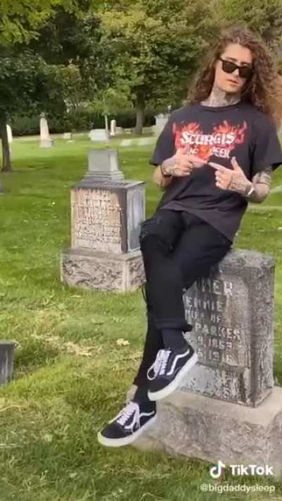 Imagine going to put flowers on your dad's grave and some 