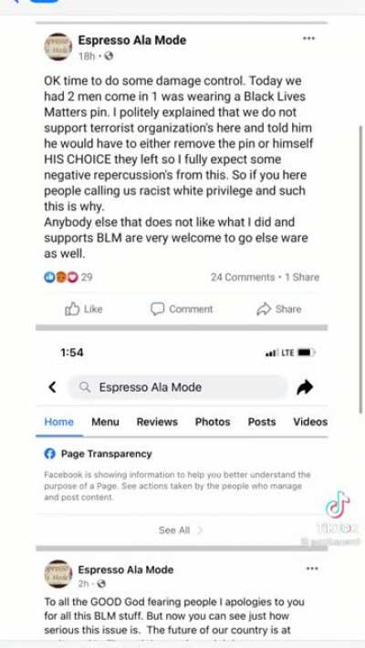 Wisconsin restaurant kicks two men out because of a BLM pin and goes on a racist rant on FB