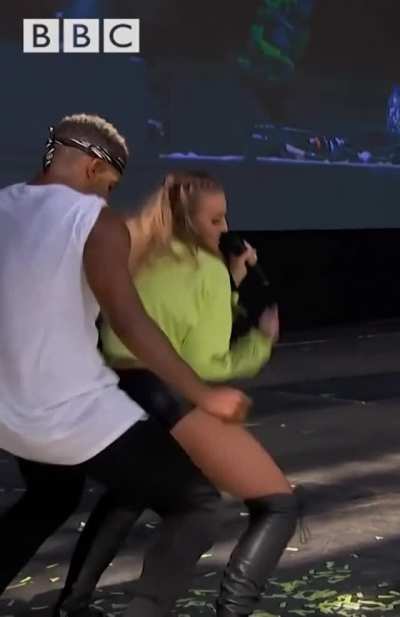 Perrie on stage