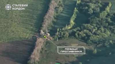 100 mm field gun M1944 (BS-3) crew operating against Russian infantry hiding in tree lines in Kharkiv Oblast with the guidance of drones. 15th Mobile Border Guards Detachment "Steel Border", published on August 16, 2024.