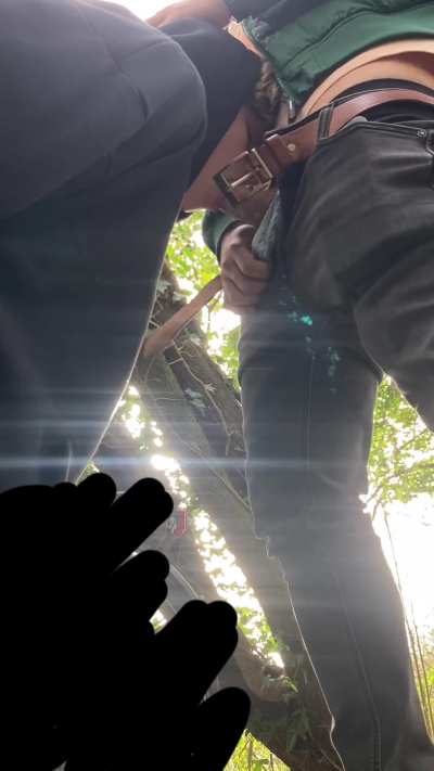 Getting facefucked by a man in the forest