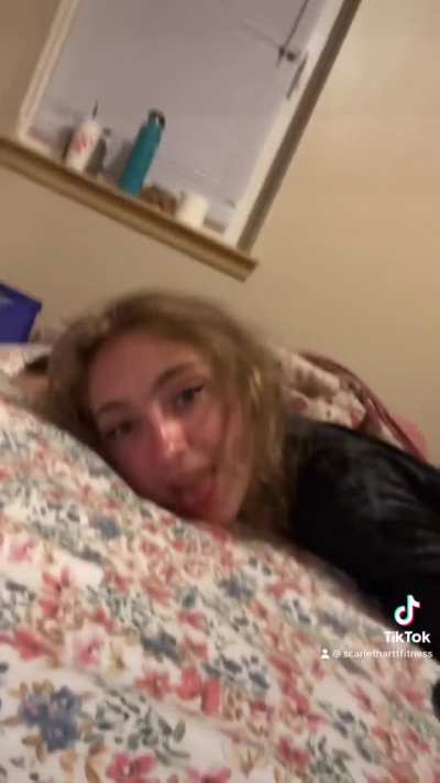 Sexy college girl throwing it back