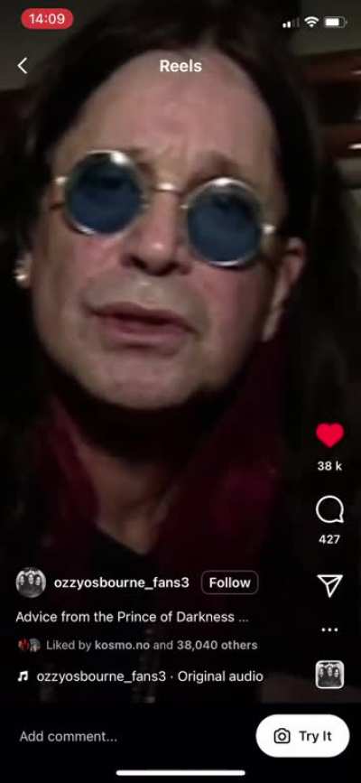Failed after 6 days at band practise, lost all my confidence until I met the spirit of Ozzy Osbourne who had some wise words&hellip;