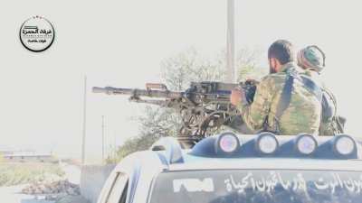 FSA al Hamza Division fighter engage ISIS in the battle Al Bab. 9th of December, 2016