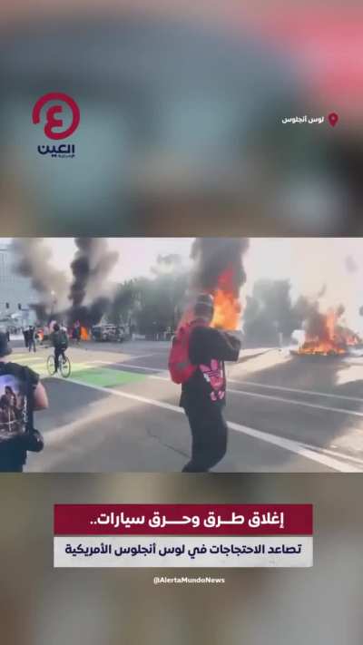 protesters in LA set fire to Waymo’s self-driving cars