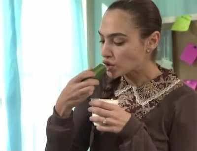 Eating a cucumber from show &ldquo;Bubot&rdquo;
