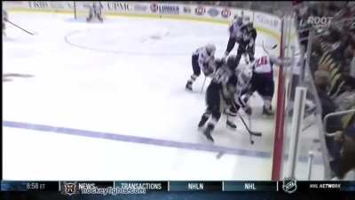 Arron Asham knocks out Jay Beagle, an NHL classic