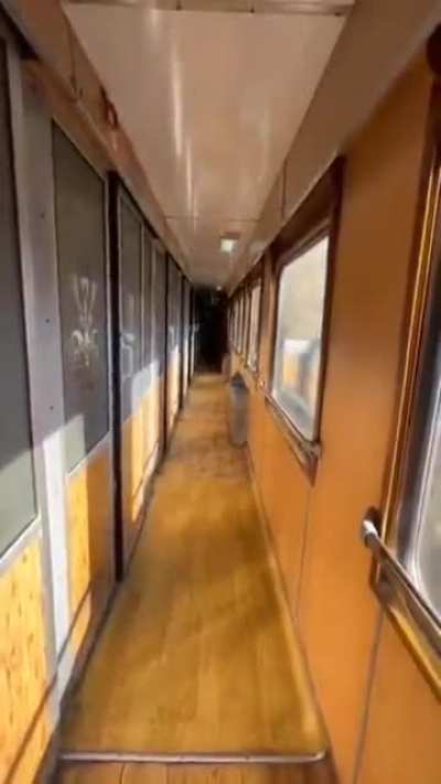 A train goes into a tunnel