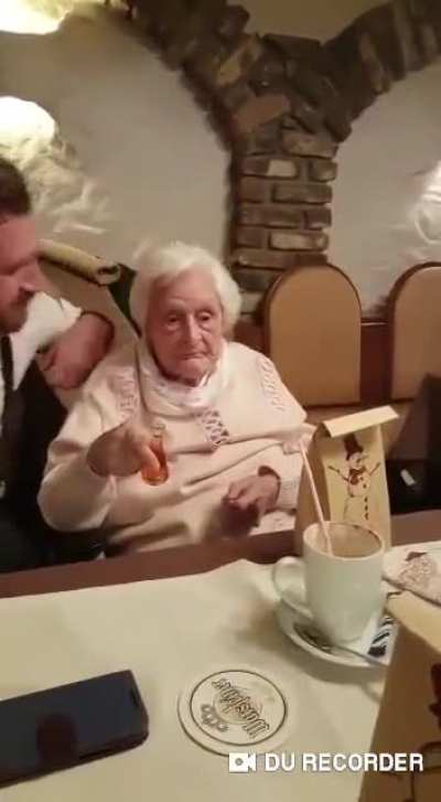 Grandma's drunk again