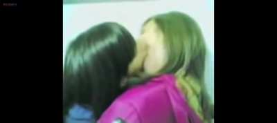 Girls making out in the toilet