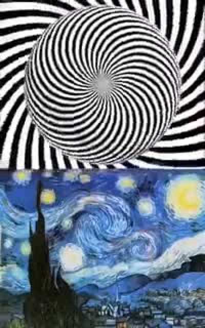 The best way to see Van Gogh's "Starry Night" is to stare at the center of the spiral for 20 seconds and then look at the painting.