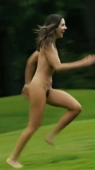 Alison Brie running in slow motion