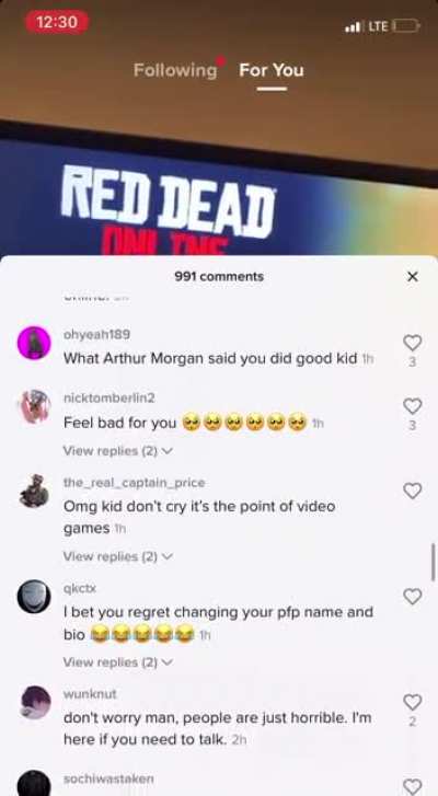People are supporting him getting harassed for being bi