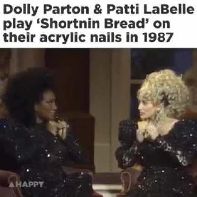 Dolly Parton &amp;amp; Patti LaBelle play 'Shortnin' Bread' on their Acrylic Nails in 1987