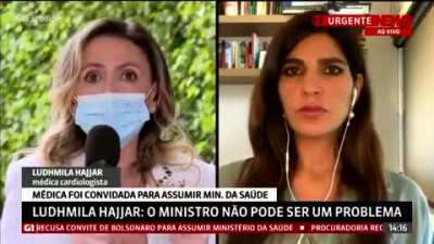 Em entrevista com @AndreiaSadi na #GloboNews, Dra. Ludhmila Hajjar resume, em cinco minutos, o que faria diferente caso assumisse o Ministério da Saúde. É o completo oposto do que tem sido feito e, por isso, fica claro porque Bolsonaro não a escolheu. [vi