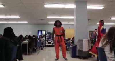 Kid goes super saiyan in high school cafeteria. The good ol&rsquo; days