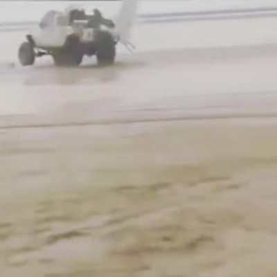 What could go wrong drifting on wet sand!