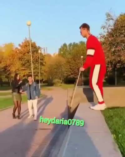 Blind man falls off ledge