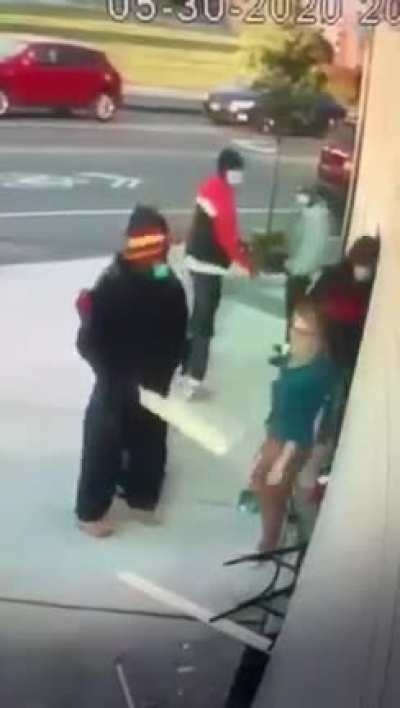 Peaceful&trade; protestors beating an old lady who was camly telling them not to vandalize her business